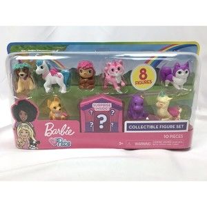 New Barbie Pets Collectible 8 Figure Set Surprise Mystery Dog Cat Unicorn Llama